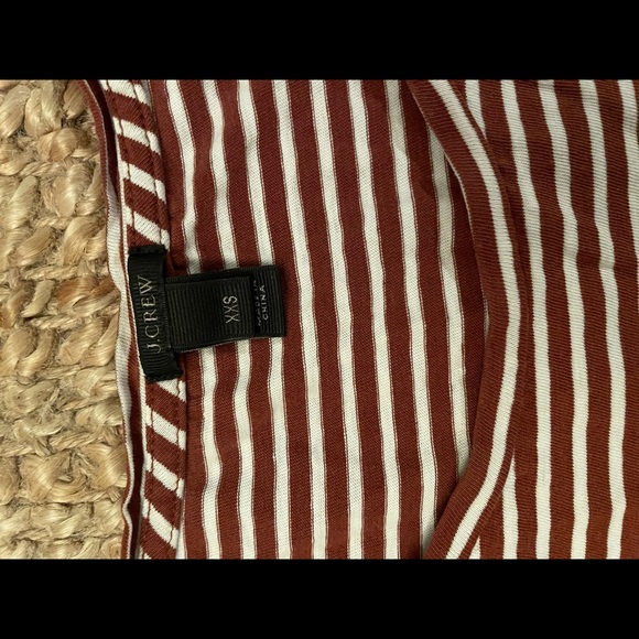 Jcrew cap sleeve tshirt, brown and cream stripe. - Picture 2 of 3